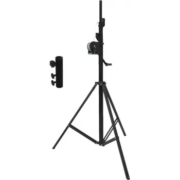 Conjunto de tripé de manivela EUROLITE STT-400/85 com adaptador longo STV3529, certificado TÜV/GS, preto 20000328