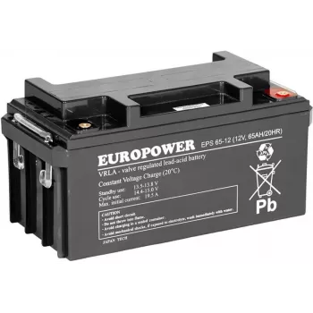 Bateria AGM Europower série EPS 12V 65Ah (vida útil de projeto de 8-12 anos)