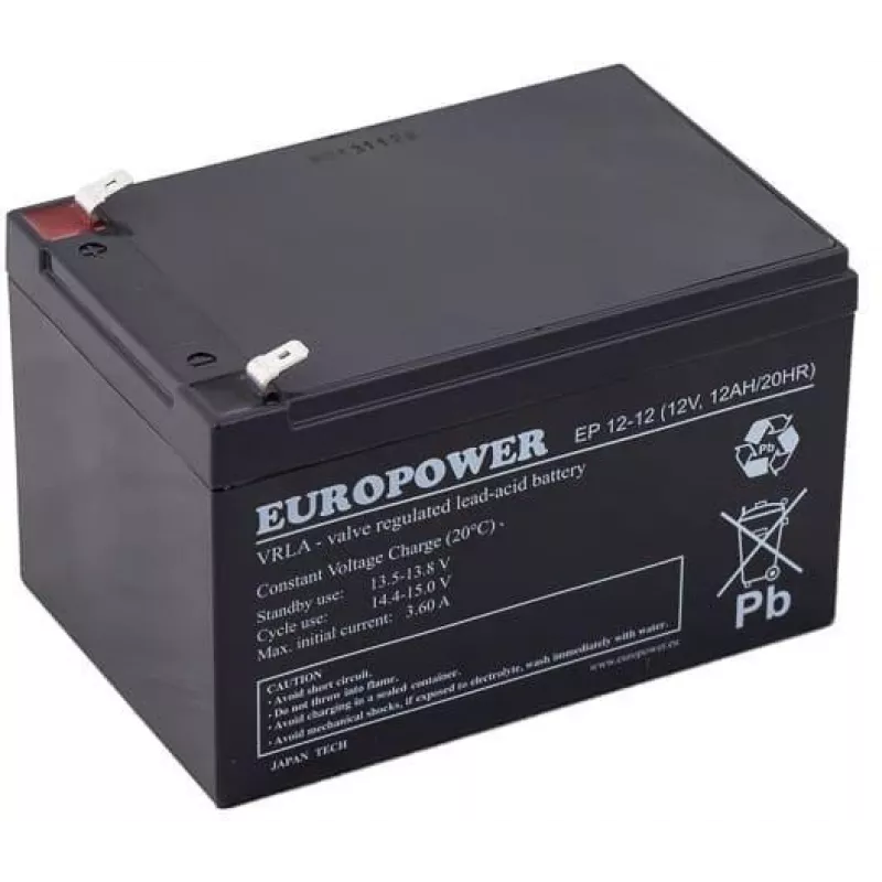 Bateria Europower EP12-12 12V 12Ah AGM