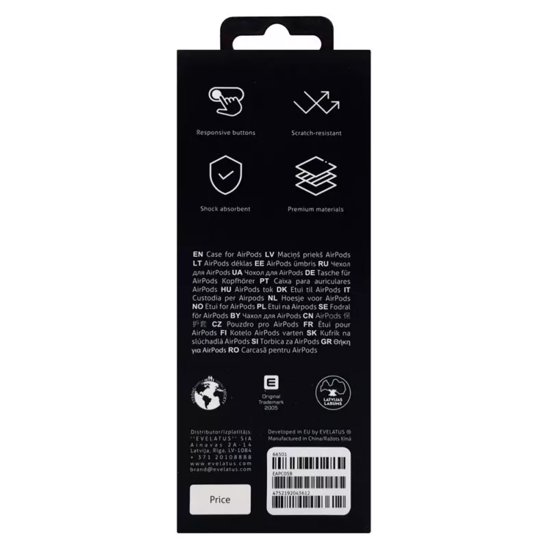 Evelatus Capa para Apple AirPods EAC05 preta