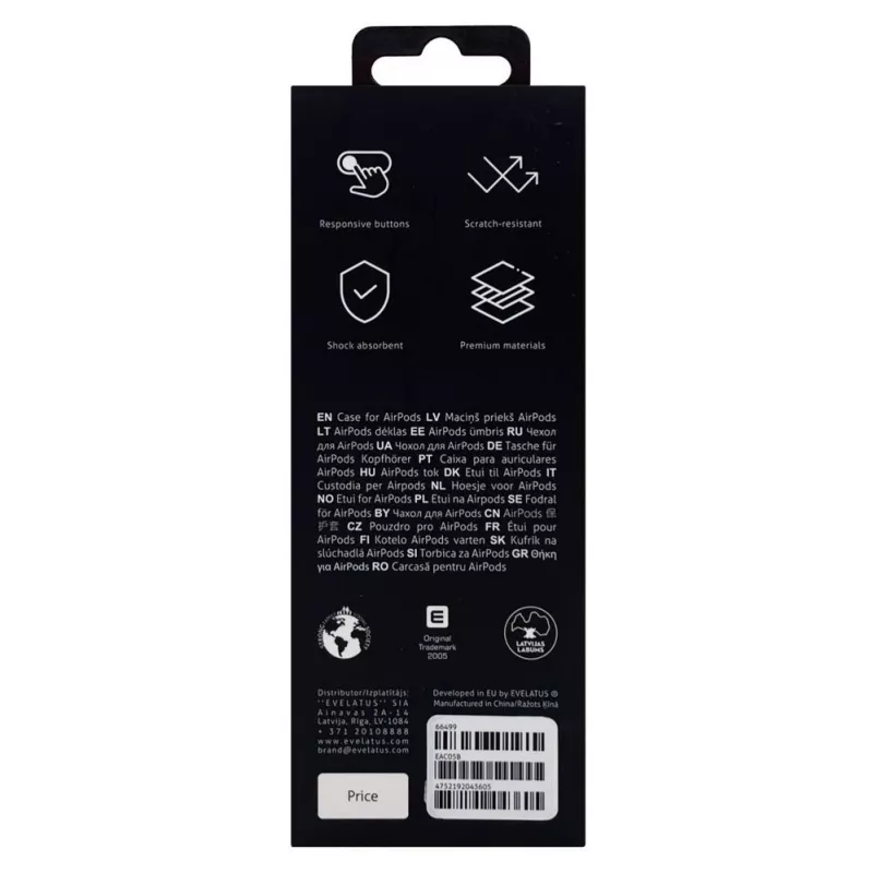 Capa Evelatus EAC05 para Apple AirPods Pro preta