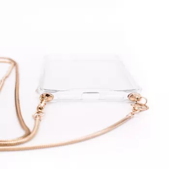 Capa transparente em silicone Evelatus para Apple iPhone 11 Pro Max com colar TPU dourado