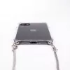 Evelatus Apple iPhone 11 Pro Max Silicone Transparente com Cordão TPU Band Prateado