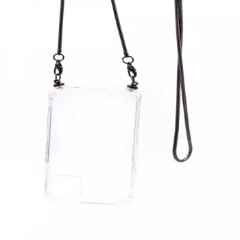 Evelatus capa de silicone transparente com cordão TPU para Apple iPhone 11 Pro, cinzento sideral