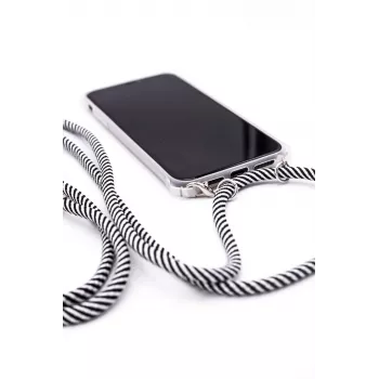 Capa em silicone transparente Evelatus para Apple iPhone 11 Pro com cordão em TPU, transparente