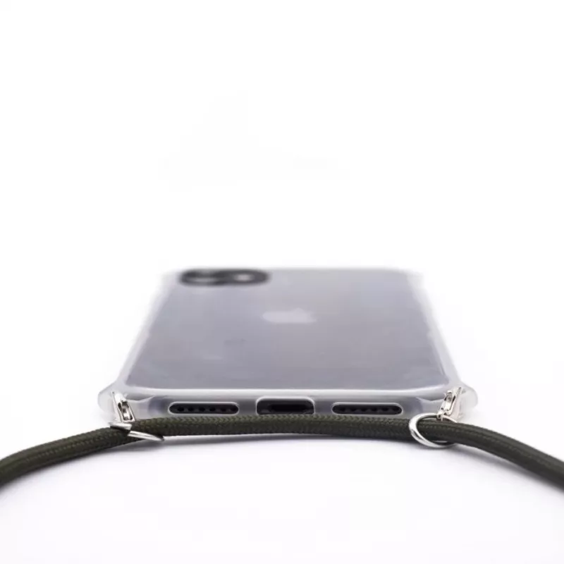 Evelatus Capa transparente de silicone para Apple iPhone 11 com alça de colar TPU transparente