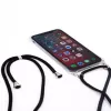 Evelatus Capa de silicone transparente com fita ao pescoço TPU para Apple iPhone 11 transparente