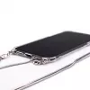 Evelatus Capa de silicone transparente com fita ao pescoço TPU para Apple iPhone 11 prateada