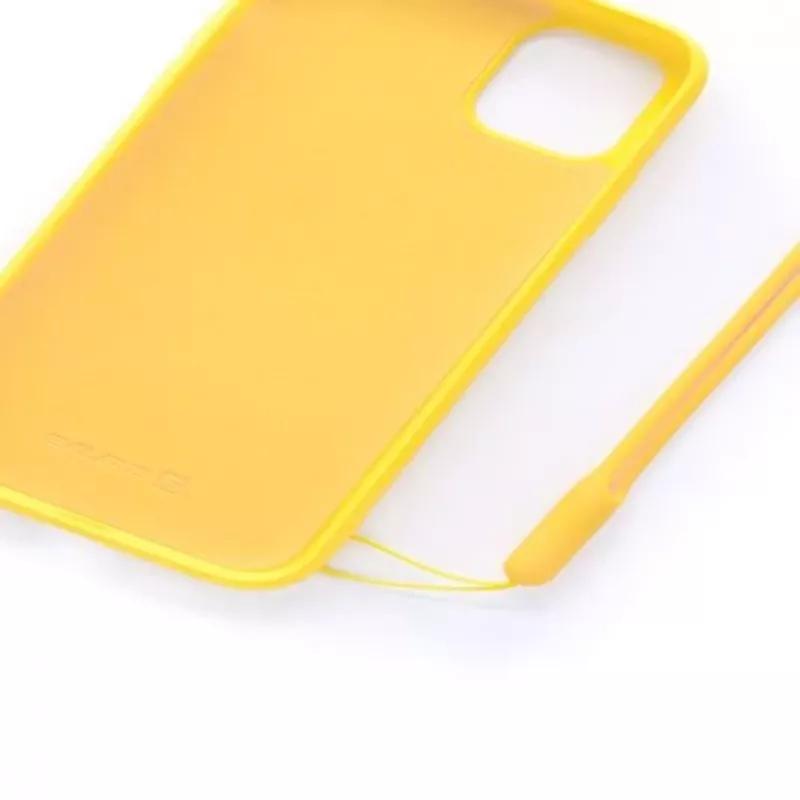 Evelatus Capa de silicone Soft Touch com alça amarela para Apple iPhone 11