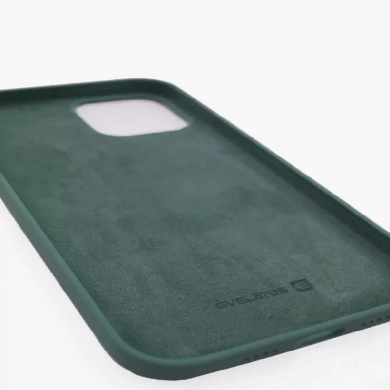 Capa de silicone Premium Soft Touch Evelatus para Apple iPhone 12 Pro Max verde-abeto