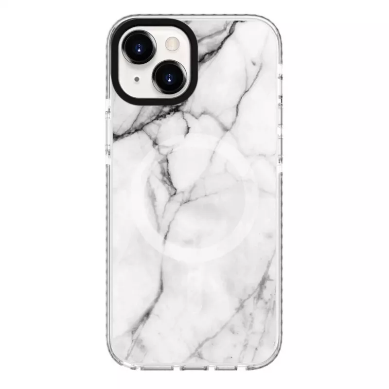 Evelatus Apple iPhone 15 Plus capa PC+TPU com MagSafe – Custom Marble White