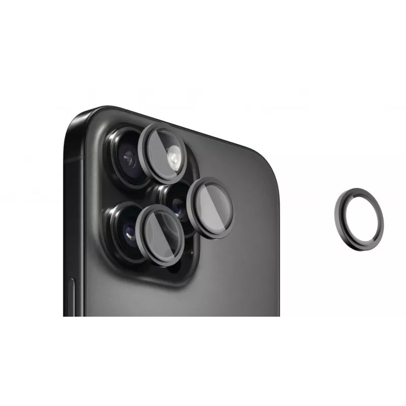Proteção de lente de câmara Evelatus para Apple iPhone 16 Pro / 16 Pro Max Armor Black Titanium