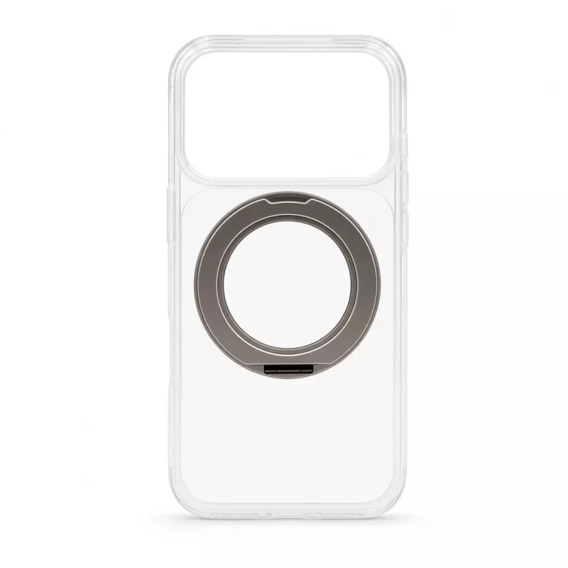 Evelatus Capa híbrida com MagSafe PC+TPU para Apple iPhone 17 Pro com suporte metálico 360° transparente