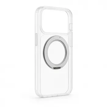 Evelatus Capa híbrida com MagSafe PC+TPU para Apple iPhone 17 Pro com suporte metálico 360° transparente