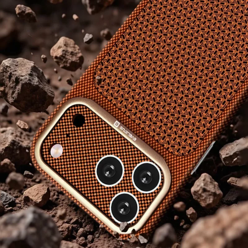 Capa MagSafe Evelatus Apple iPhone 18 Pro Max Carbon Premium Edition castanha
