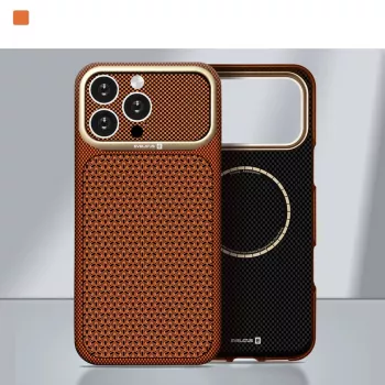 Capa MagSafe Evelatus Apple iPhone 18 Pro Max Carbon Premium Edition castanha