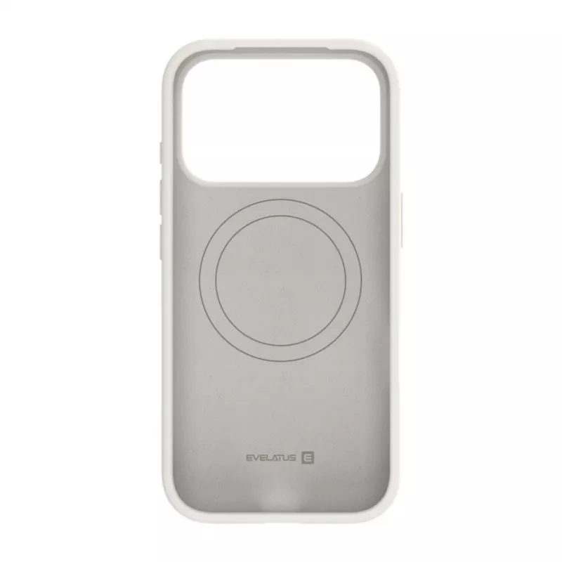 Capa de Silicone Soft Touch Premium MagSafe Evelatus para Apple iPhone 18 Pro Prateado