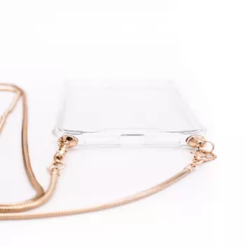 Evelatus Capa de silicone transparente com colar TPU dourado para Apple iPhone 6/6S