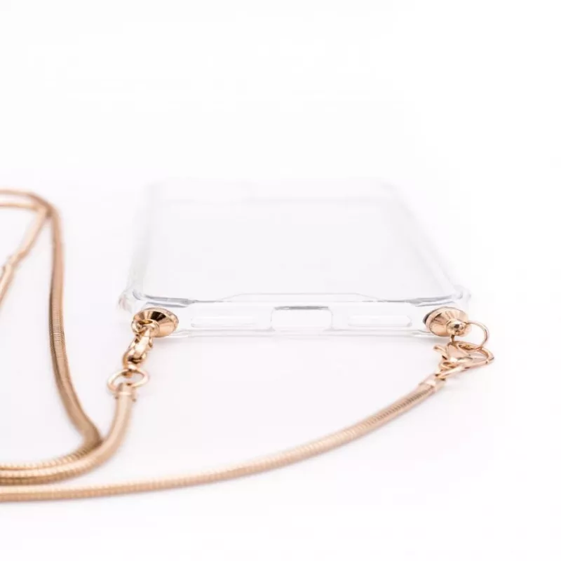 Evelatus Capa de silicone transparente com colar TPU dourado para Apple iPhone 6/6S
