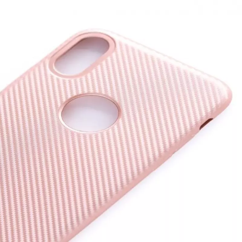 Capa traseira Evelatus Carbon para Apple iPhone X, rosa