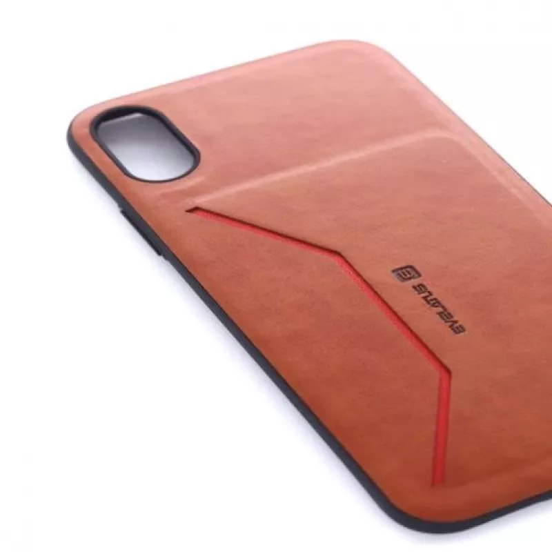 Capa de carteira folio Evelatus para Apple iPhone X Castanho Nobel