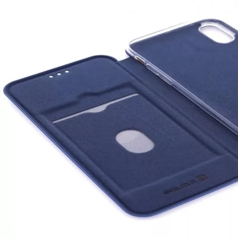 Evelatus Capa tipo livro para Apple iPhone XR azul-escuro