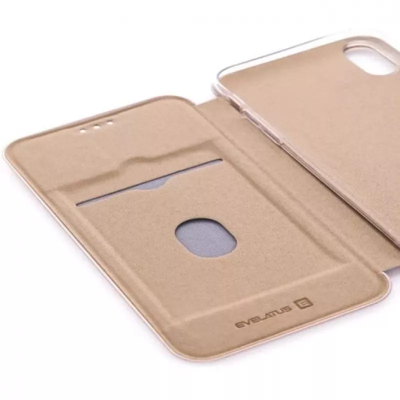 Evelatus Capa tipo livro para Apple iPhone XR, dourado