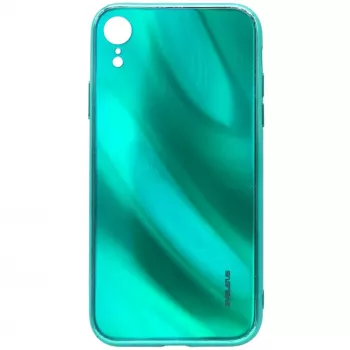 Evelatus capa em vidro temperado com efeito de ondulação e eletrogalvanização total para Apple iPhone XR verde