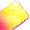 Evelatus Apple iPhone XR capa de vidro temperado anti-explosão com efeito água gradiente amarelo-rosa