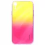 Evelatus Apple iPhone XR capa de vidro temperado anti-explosão com efeito água gradiente amarelo-rosa