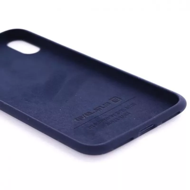 Capa de Silicone Nano Evelatus para Apple iPhone Xs Max Soft Touch TPU Azul Meia-noite