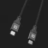 Cabo Evelatus USB-C para USB-C enrolado 1,2 m 60 W PD entrançado Preto