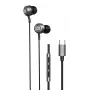 Auscultadores Evelatus Crystal Clear Audio com USB-C e microfone pretos