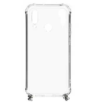Evelatus Capa de silicone transparente para Huawei P30 Lite com colar TPU Space Gray
