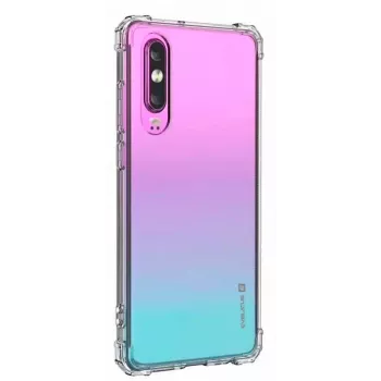 Evelatus Capa de silicone TPU com proteção militar anti-impacto para Huawei P30 transparente