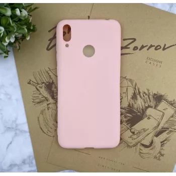 Capa de silicone Nano Evelatus para Huawei Y7 2019 Soft Touch TPU rosa-areia