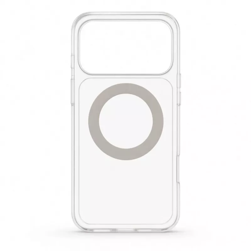 Evelatus Capa híbrida com MagSafe e suporte metálico 360° para iPhone 17 Pro Max, transparente