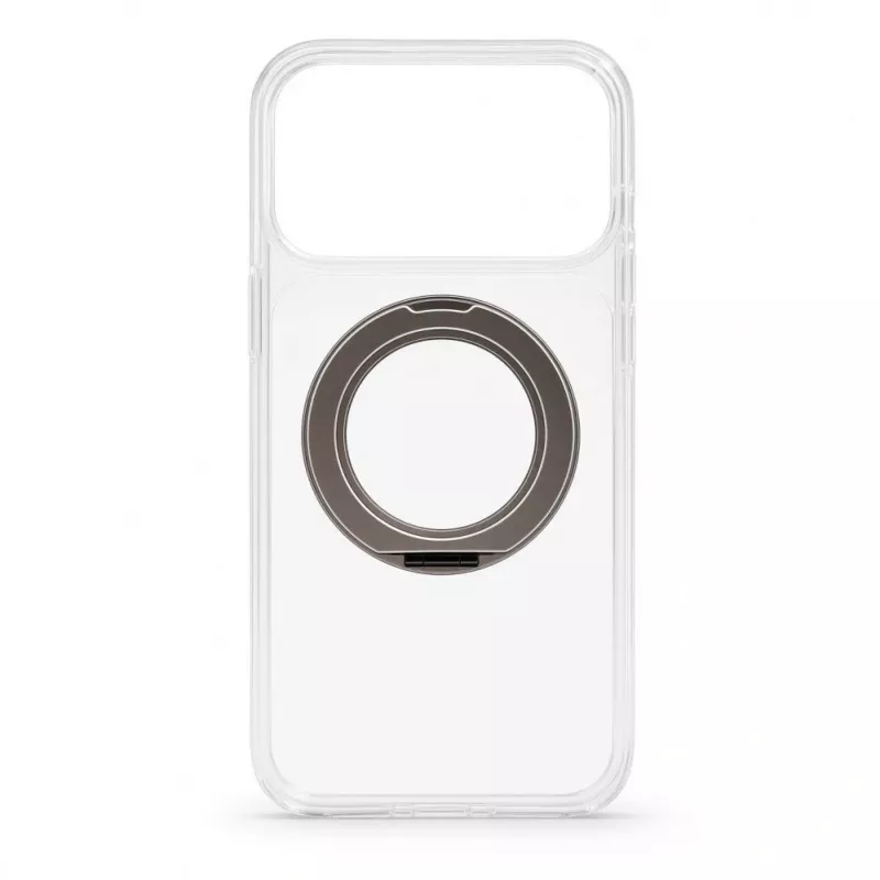 Evelatus Capa híbrida com MagSafe e suporte metálico 360° para iPhone 17 Pro Max, transparente