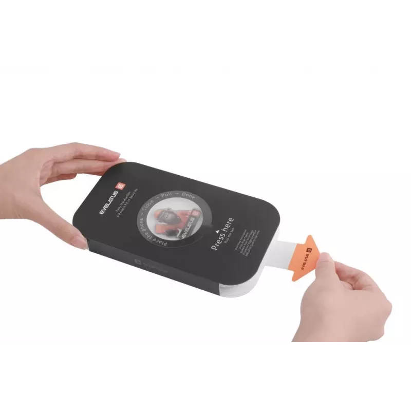Película de proteção de ecrã Evelatus iPhone 18 Pro Max Flip Glass Magic Easy Install Box, preto