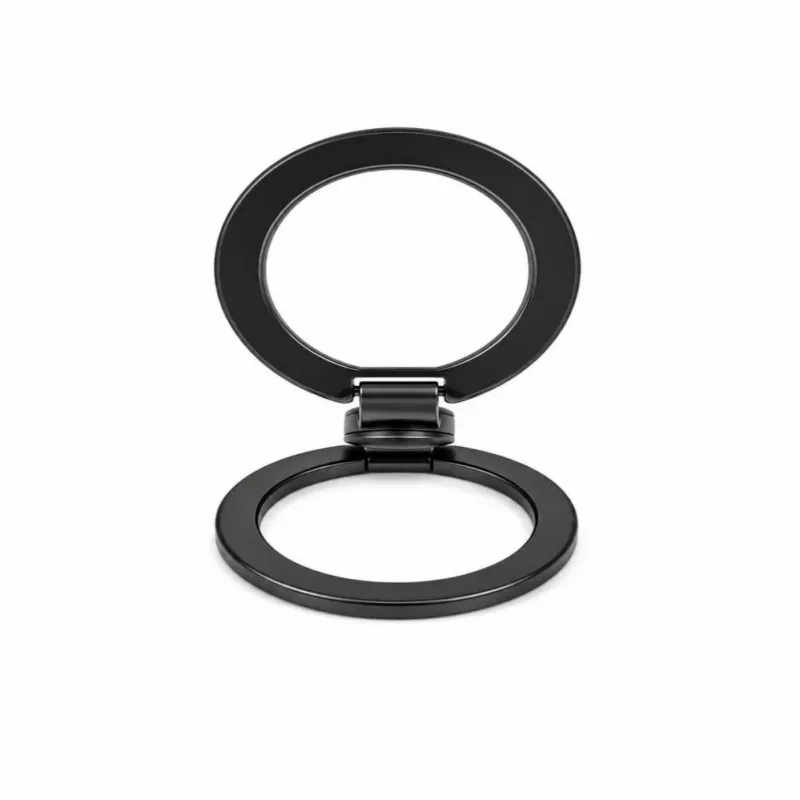 Suporte de telefone magnético Evelatus em anel metálico Preto