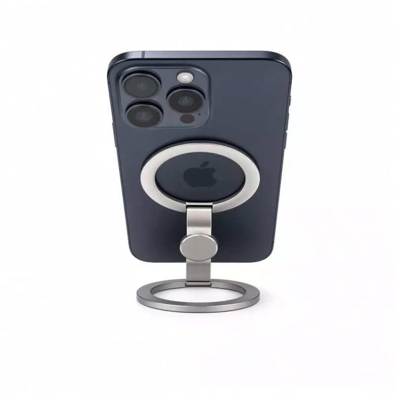 Evelatus Suporte de telefone magnético em metal com anel, prateado