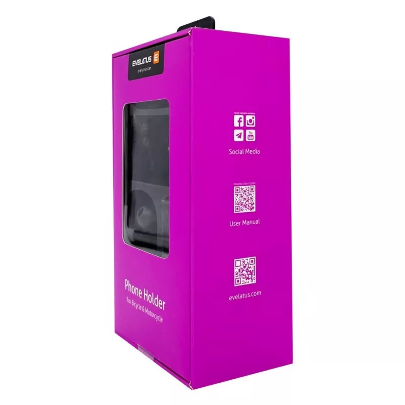 Suporte de telemóvel Evelatus para bicicleta e mota EPH01 Preto