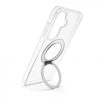 Evelatus Capa híbrida com MagSafe PC+TPU e suporte metálico 360 para Samsung Galaxy A17 4G / A17 5G, transparente