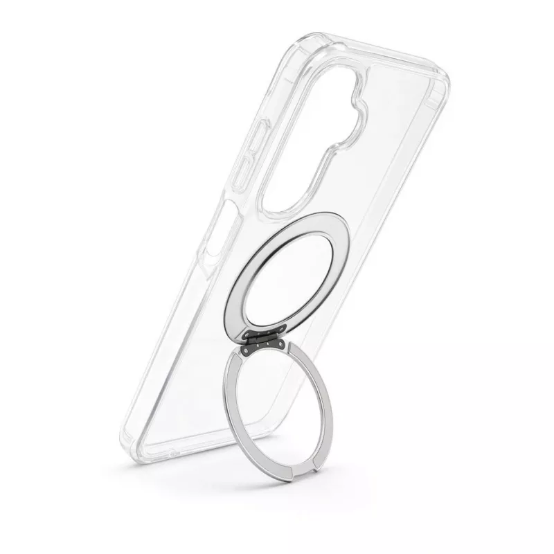 Evelatus Capa híbrida com MagSafe PC+TPU e suporte metálico 360 para Samsung Galaxy A17 4G / A17 5G, transparente