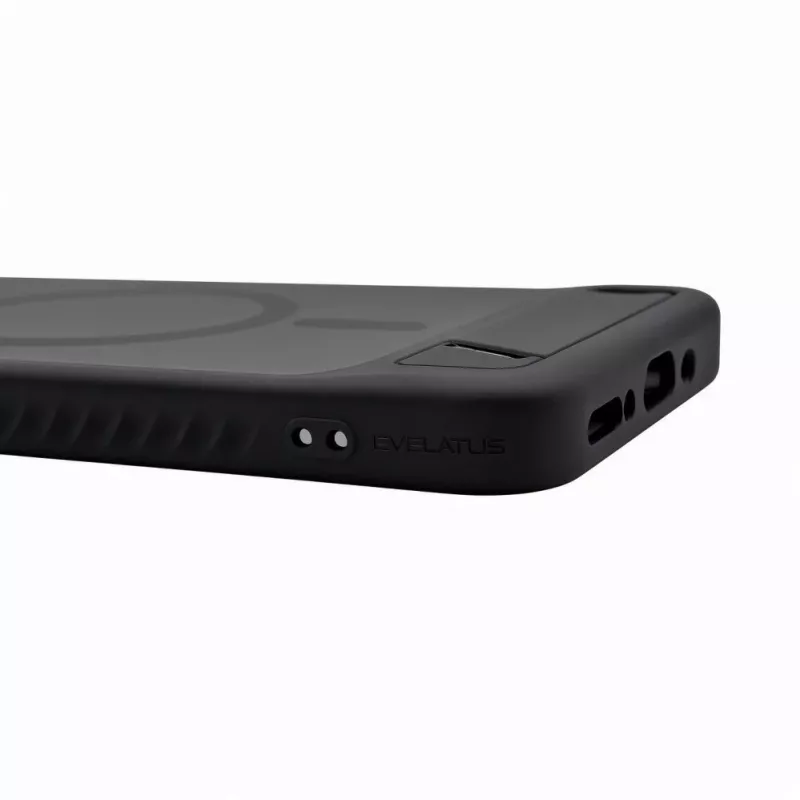 Capa MagSafe emborrachada com suporte Evelatus para Samsung Galaxy A17 4G / A17 5G preta