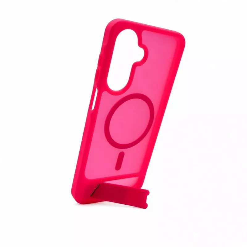 Capa MagSafe emborrachada com suporte Evelatus para Samsung Galaxy A17 4G / A17 5G, rosa