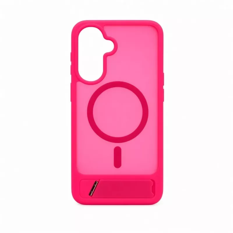 Capa MagSafe emborrachada com suporte Evelatus para Samsung Galaxy A17 4G / A17 5G, rosa