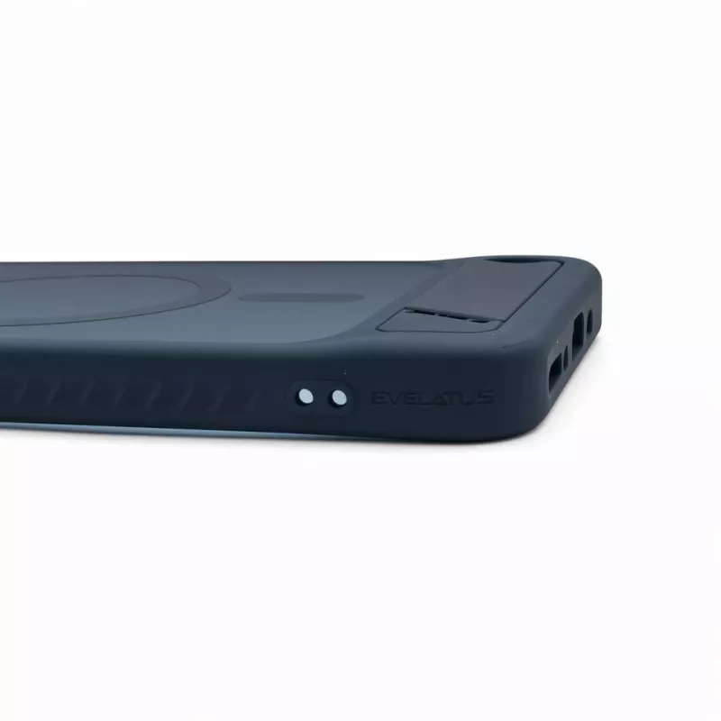 Evelatus Capa MagSafe emborrachada com suporte para Samsung Galaxy A17 4G / A17 5G azul-marinho