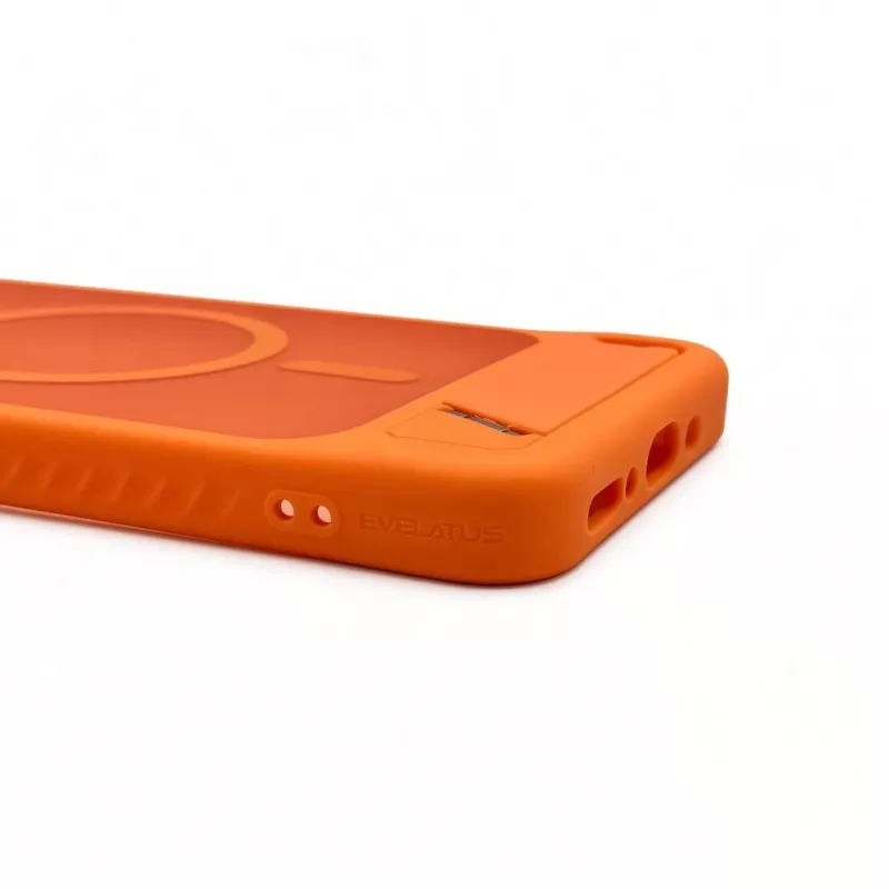 Evelatus Capa MagSafe emborrachada com suporte para Samsung Galaxy A17 4G / A17 5G laranja
