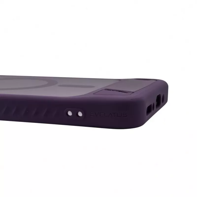 Capa MagSafe emborrachada com suporte Evelatus para Samsung Galaxy A17 4G / A17 5G roxa